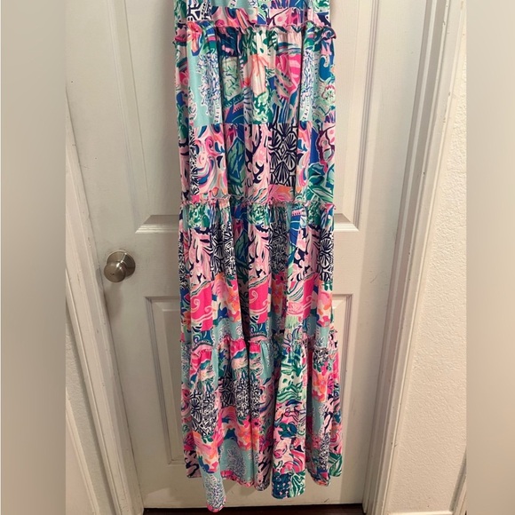 Lilly Pulitzer Loro Tiered Maxi Dress in Multi Patch to Match - Large - EUC - Picture 6 of 16